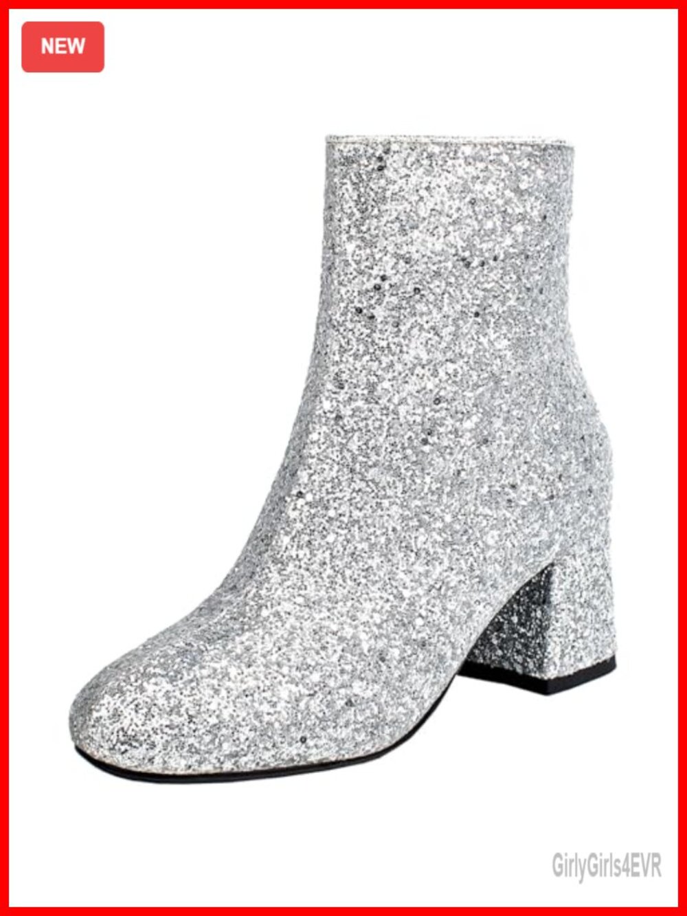 Sparkly Sequin Ankle Boots Chunky High Heels Glitter Booties Party Wedding